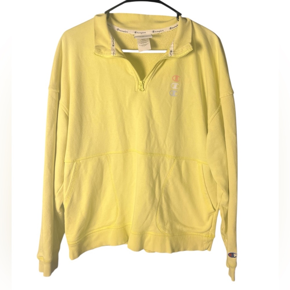 Champion Women’s Yellow Quarter Zip Sweatshirt – Size M